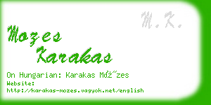 mozes karakas business card